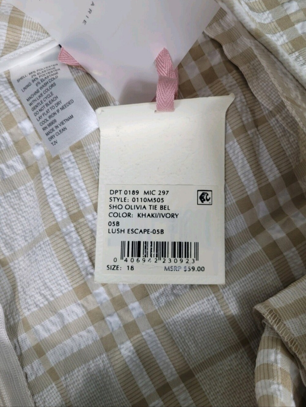 Alex marie Womens Shorts Plus Size 18 Stretch khaki/ ivory NWT 08 - Picture 9 of 10